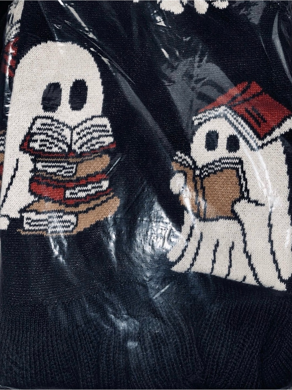 NWT Viral Halloween Ghost & Books Reversible Throw Blanket 
Size 50x70 - Picture 4 of 5